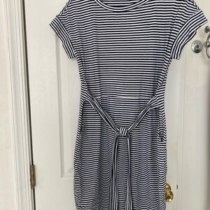 Striped Black and White Casual Dress